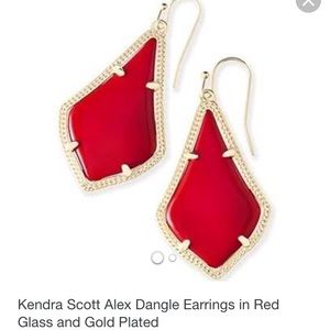Kendra Scott Alex red and gold dangle earrings